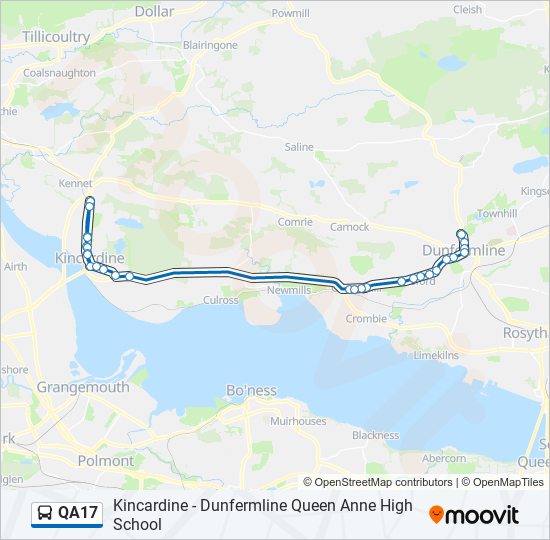 QA17 bus Line Map