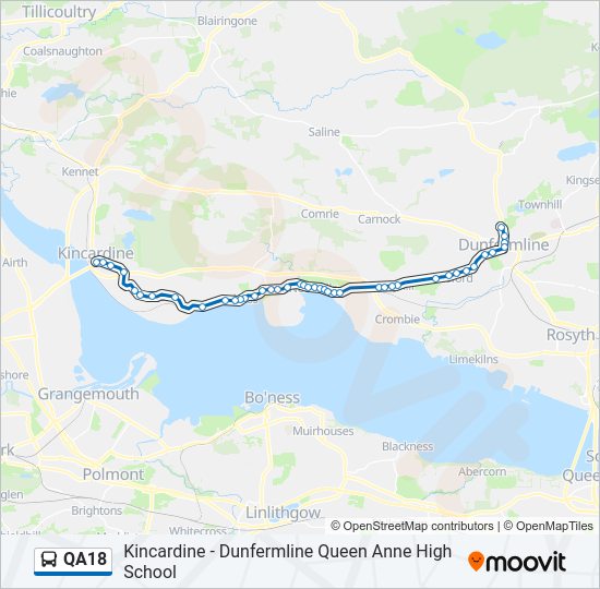 QA18 Bus Line Map