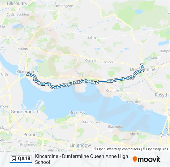 QA18 Bus Line Map