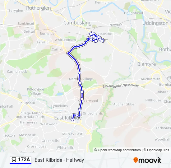 172A Bus Line Map