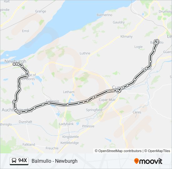 94X Bus Line Map
