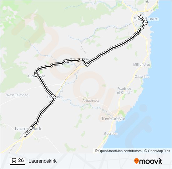 26 Route: Schedules, Stops & Maps - Laurencekirk (Updated)