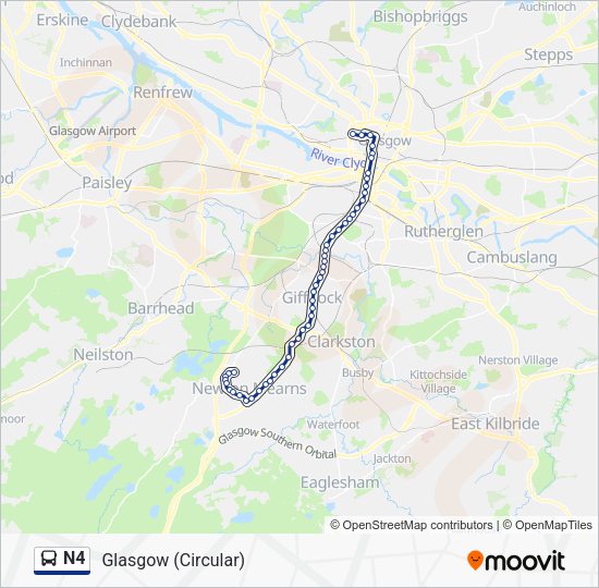 n4 Route Schedules, Stops & Maps Newton Mearns (Updated)