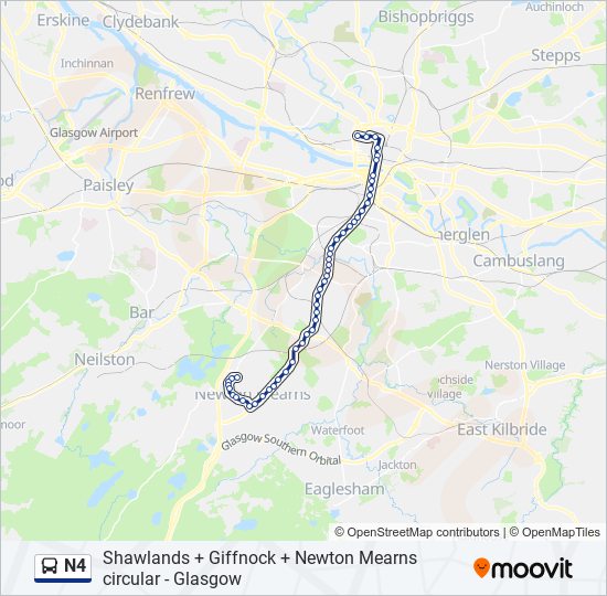 n4 Route Schedules, Stops & Maps Newton Mearns (Updated)