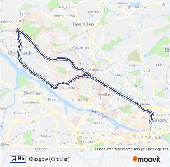 N6 Bus Line Map