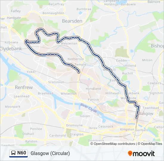 N60 Bus Line Map