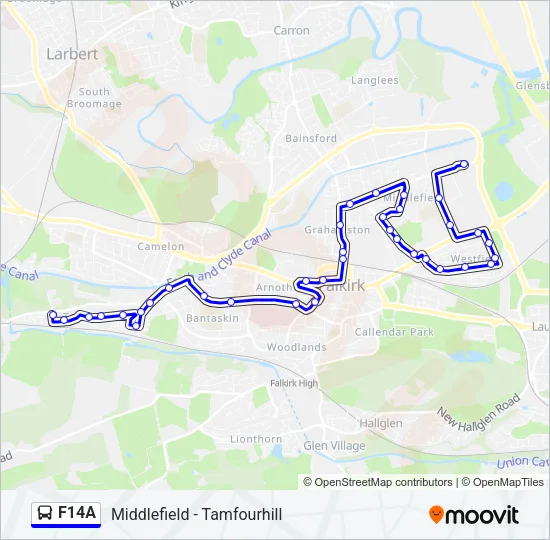 F14A Bus Line Map