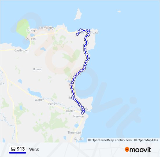 913 Route: Schedules, Stops & Maps - Wick (Updated)