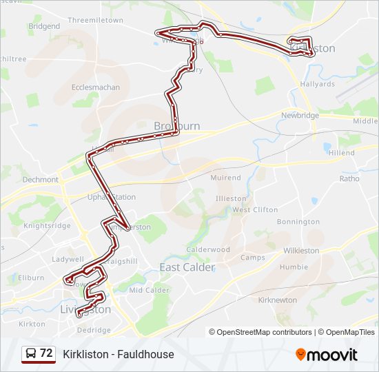 72 Bus Line Map