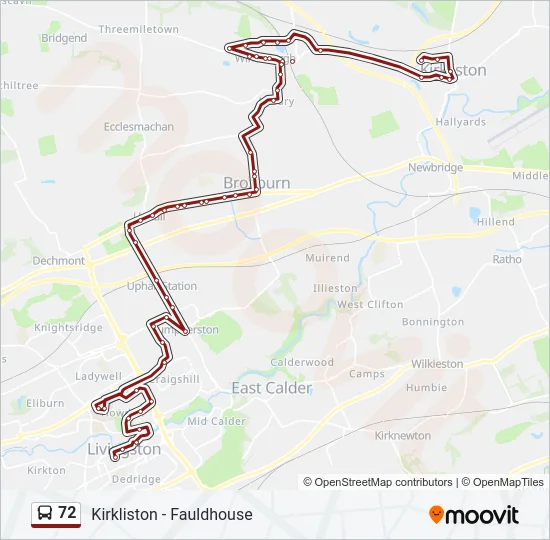 72 Bus Line Map