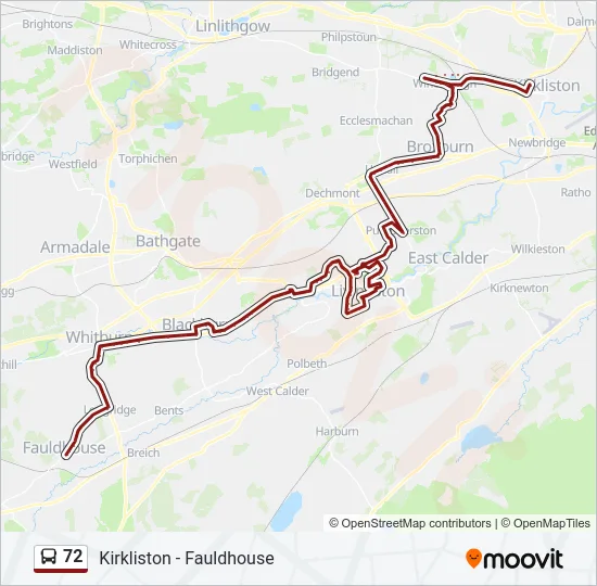 72 Bus Line Map