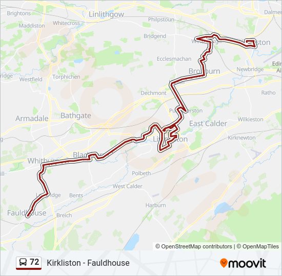 72 Bus Line Map