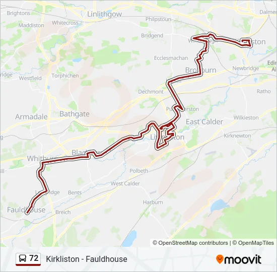 72 Bus Line Map