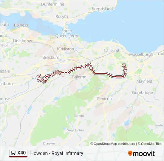 X40 Bus Line Map