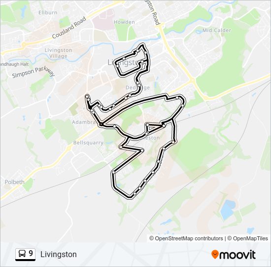 9 bus Line Map