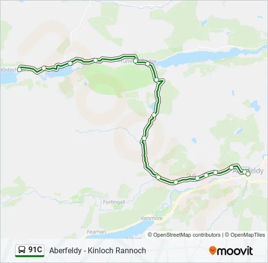 91C Bus Line Map