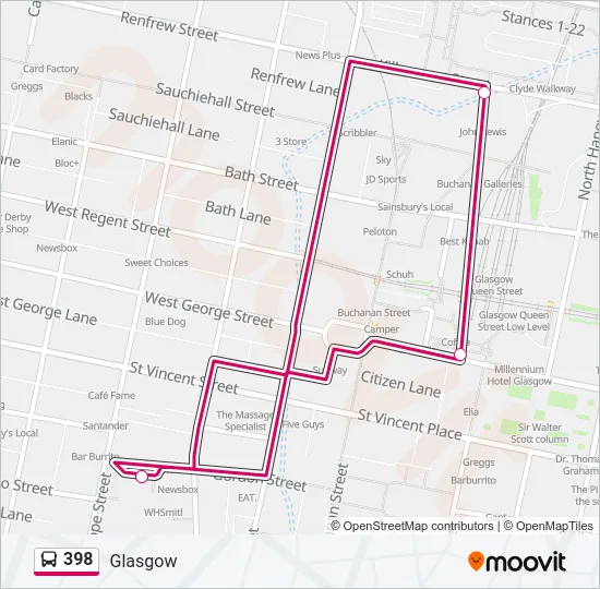 398 Bus Line Map