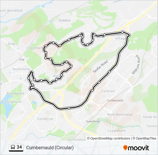 34 Bus Line Map