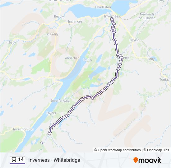 14 Bus Line Map