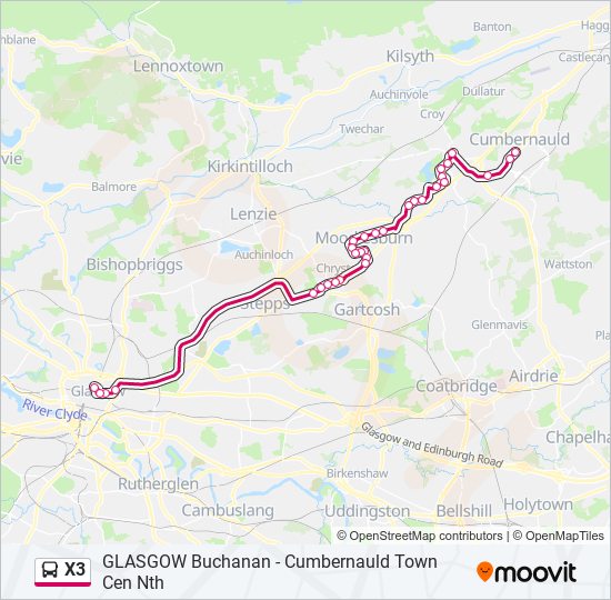 x3 Route Schedules, Stops & Maps Glasgow (Updated)