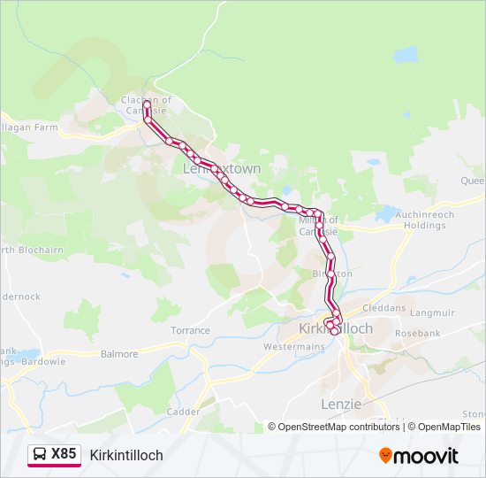 X85 Bus Line Map