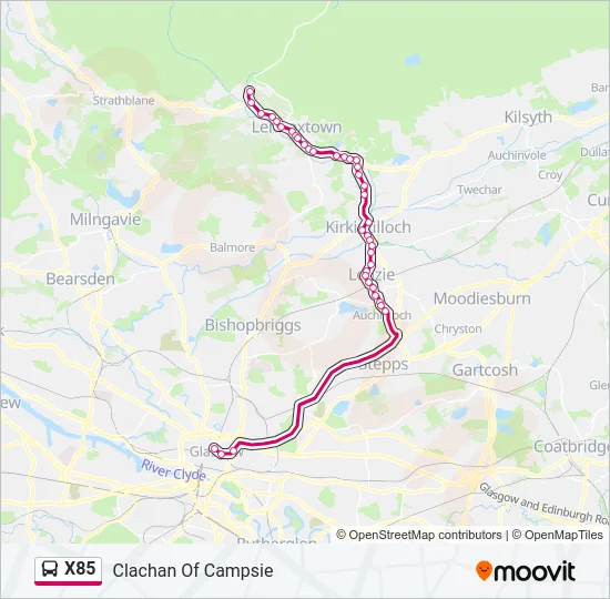 X85 Bus Line Map