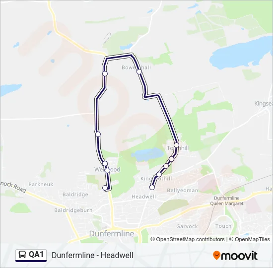QA1 Bus Line Map