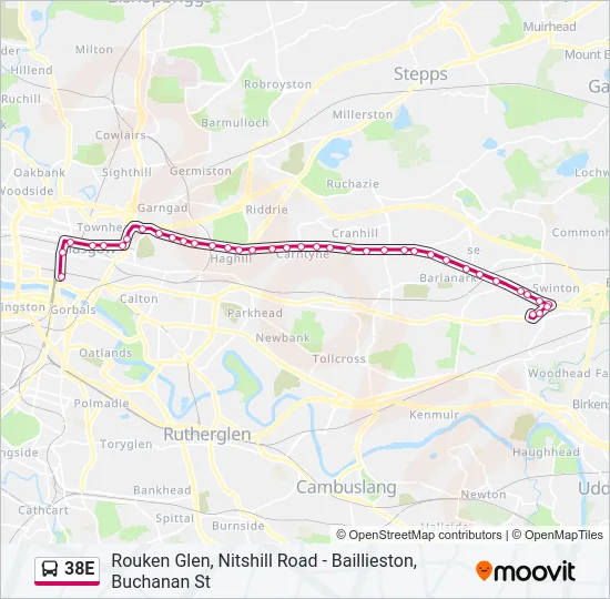 38E Bus Line Map