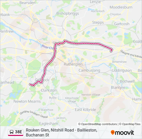 38E Bus Line Map