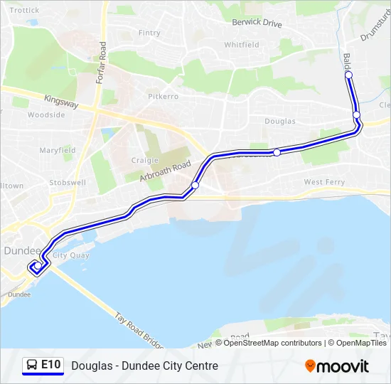 E10 Bus Line Map