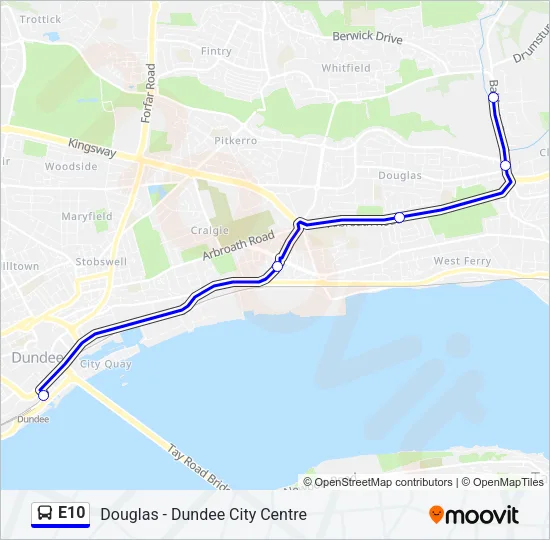 E10 Bus Line Map