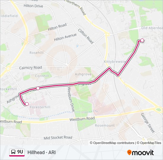 9U Bus Line Map