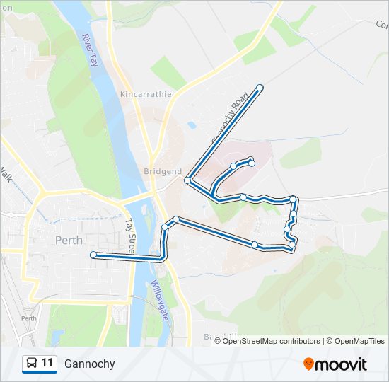 11 bus Line Map