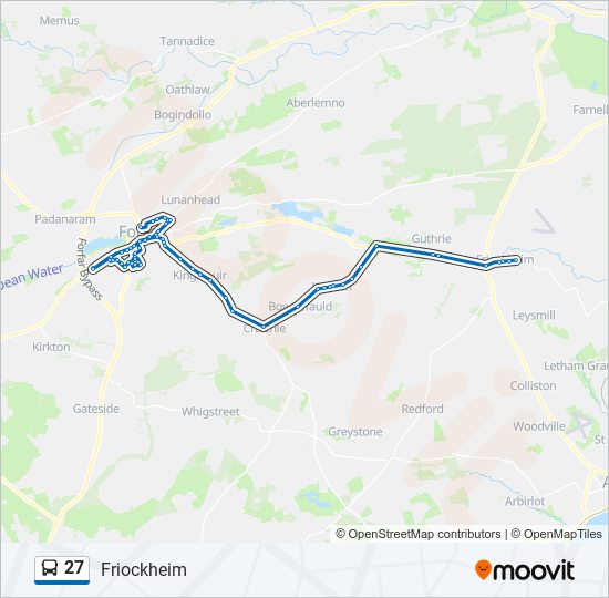 27 Route: Schedules, Stops & Maps - Friockheim (Updated)