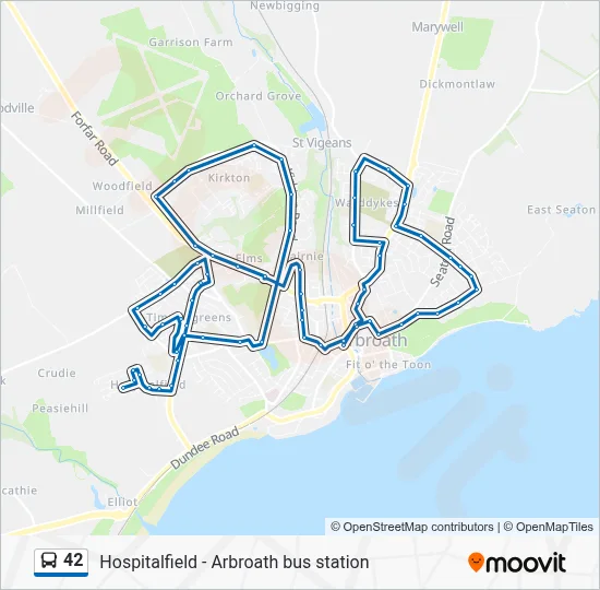 42 Route: Schedules, Stops & Maps - Arbroath (Updated)