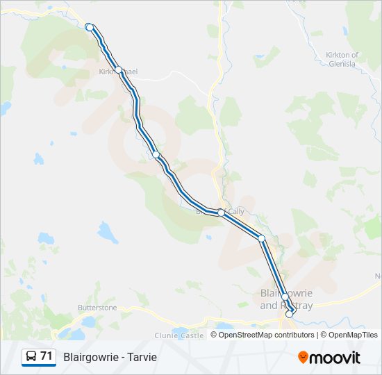 71 bus Line Map