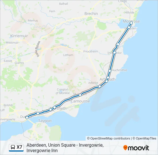 X7 Bus Line Map