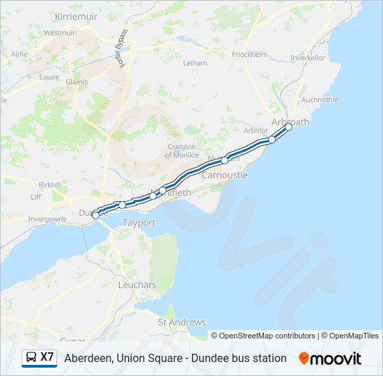 X7 Bus Line Map