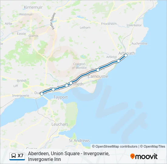 X7 Bus Line Map