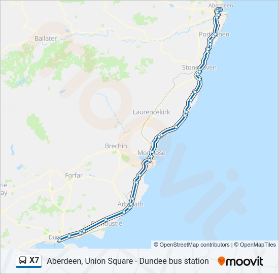 X7 Bus Line Map