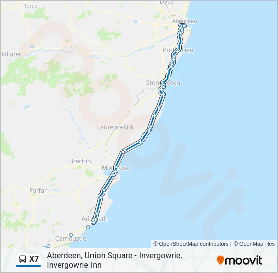 X7 Bus Line Map
