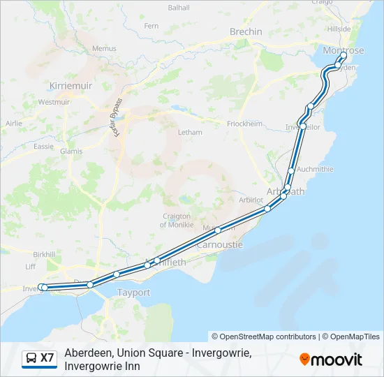 X7 Bus Line Map