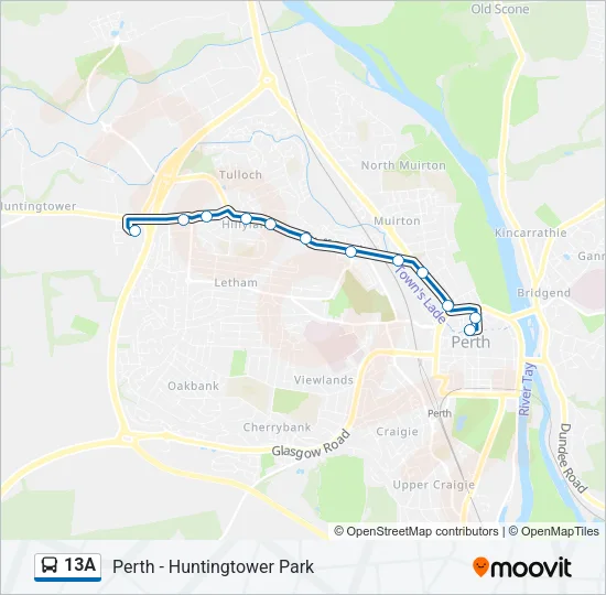 13A Bus Line Map