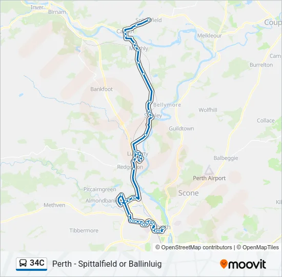 34C Bus Line Map