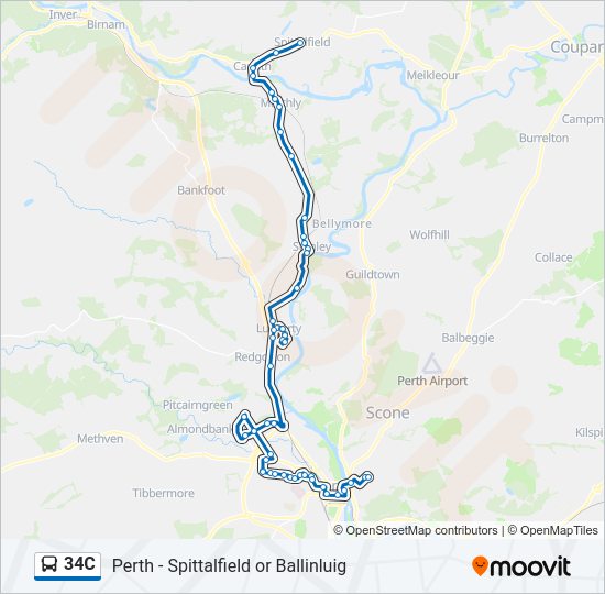 34C bus Line Map