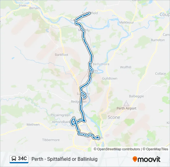 34C Bus Line Map