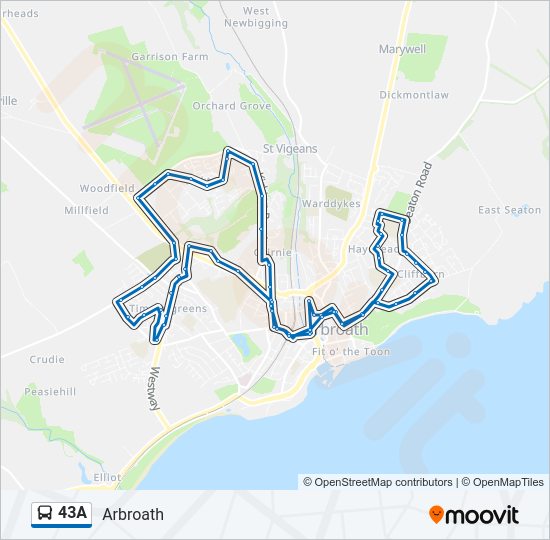 43A Bus Line Map