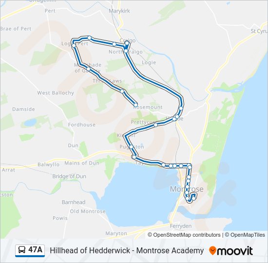 47A Bus Line Map