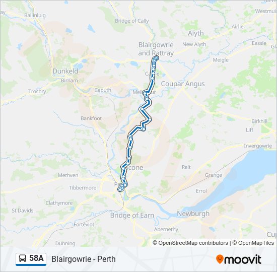 58A bus Line Map