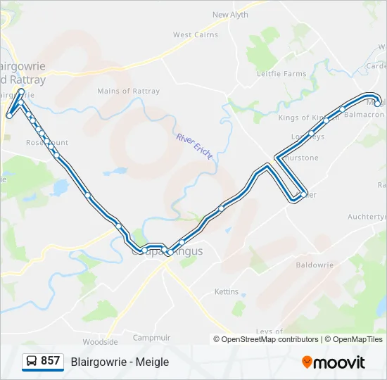 857 Bus Line Map